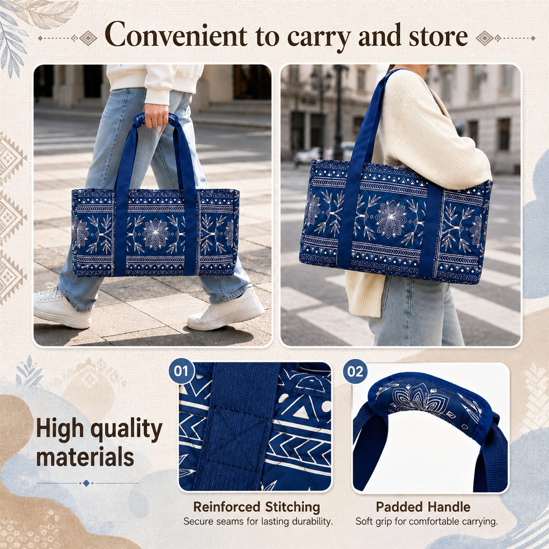 Portelle quilted Mahjong carrying bag